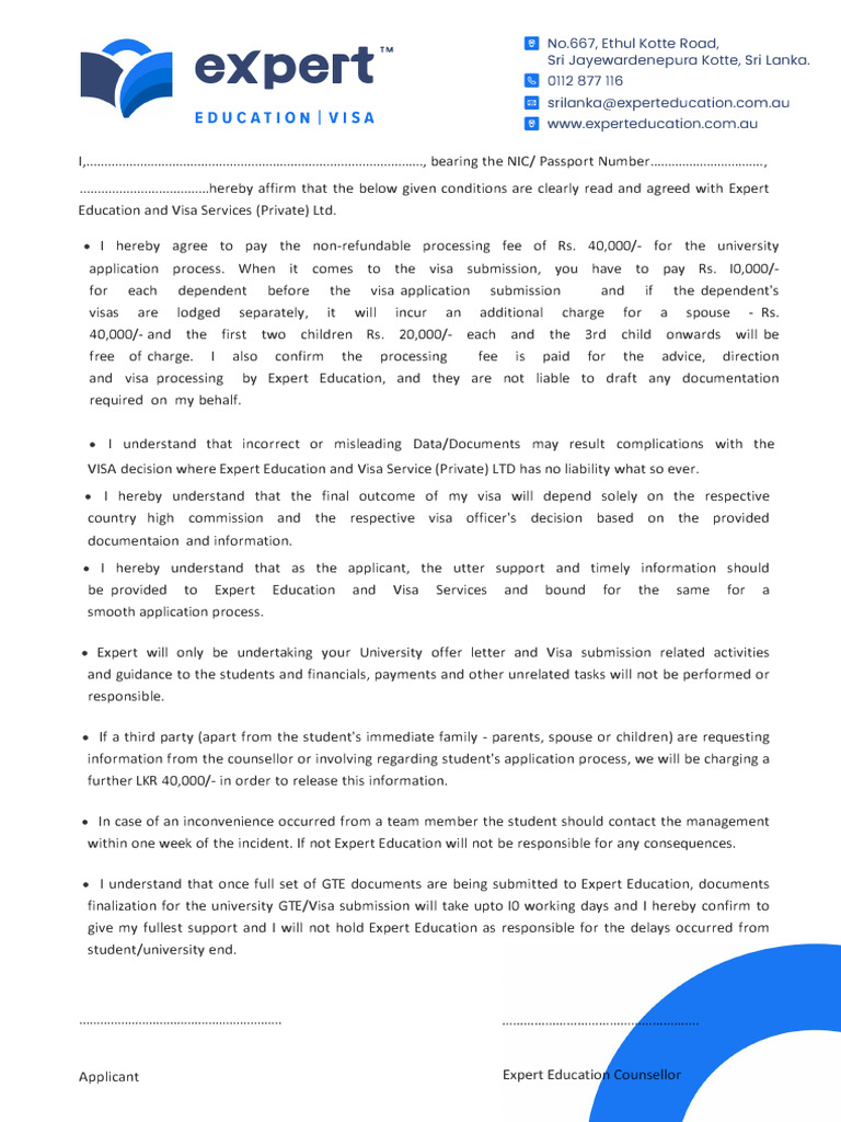 Visa Application Terms & Fees | PDF | Travel Visa