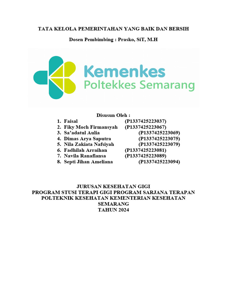 Penerapan Tata Kelola Pemerintahan Baik | PDF | Karier & Perkembangan ...