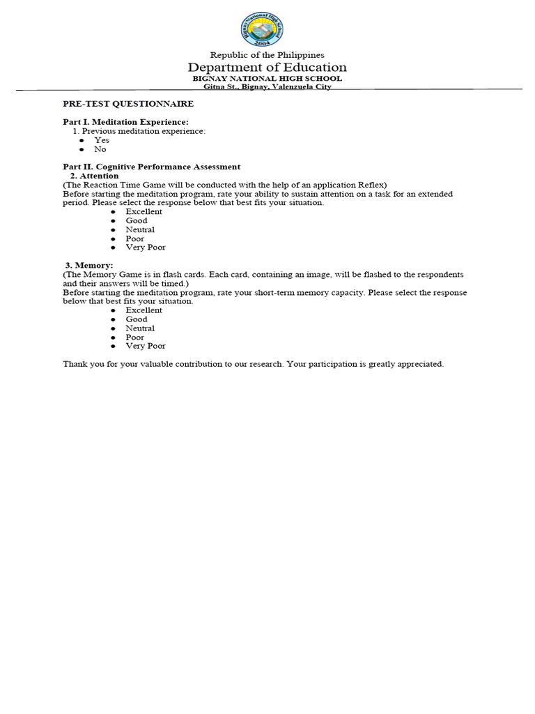Research Instrument True Experimental | PDF | Mental Chronometry ...