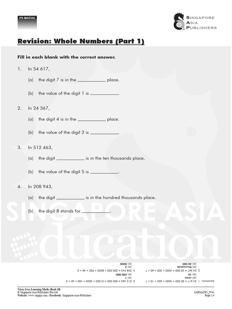P5maths Week 41 Pdf Mathematics Arithmetic