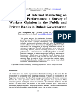 The Effect of Internal Marketing On Marketing Performance: A Survey of Workers Opinion in The Public and Private Banks in Duhok Governorate