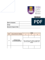 Rubric Research Proposal