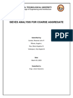 Sieves Analysis For Coarse Aggregate: College of Engineering and Architecture