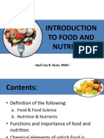 Lesoon 1. Introduction To Food and Nutrition