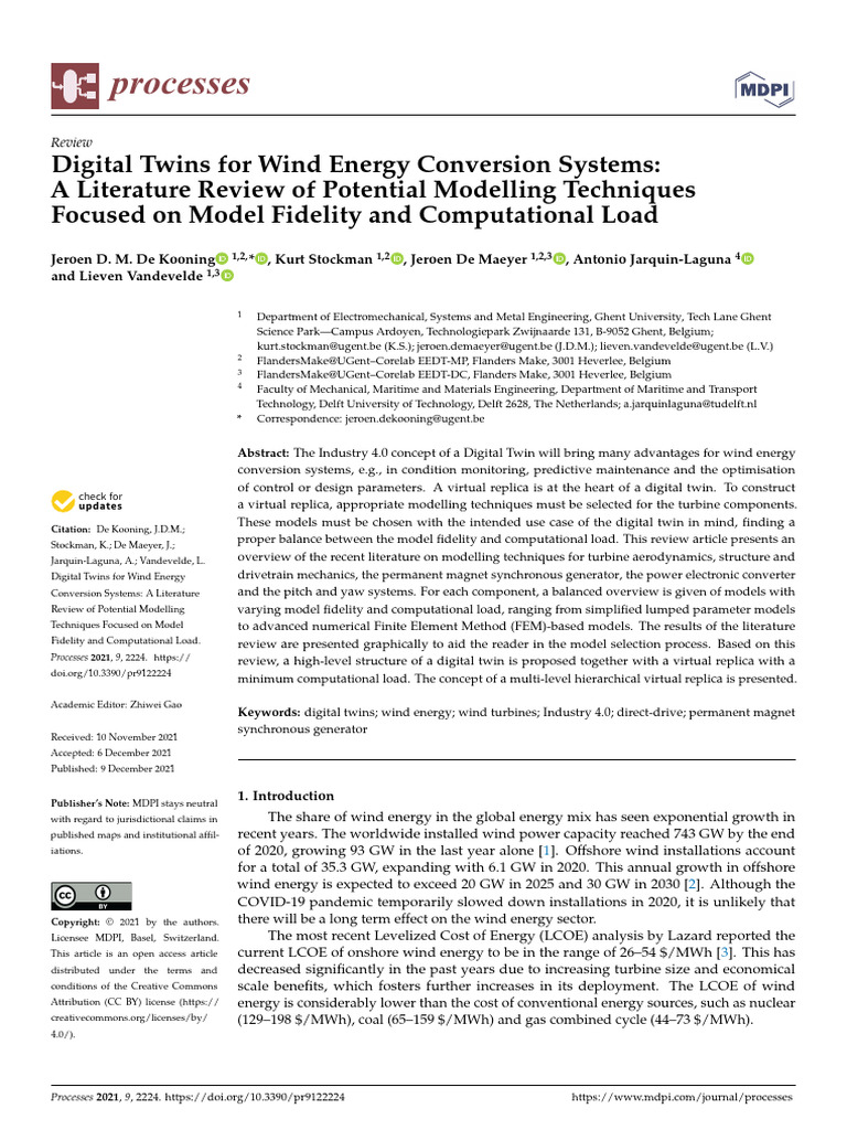 Digital Twins For Wind Energy Conversion | PDF | Wind Turbine | Wind Power