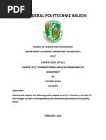 Thermodynamis and Electromagnectic (Assignment) Musa