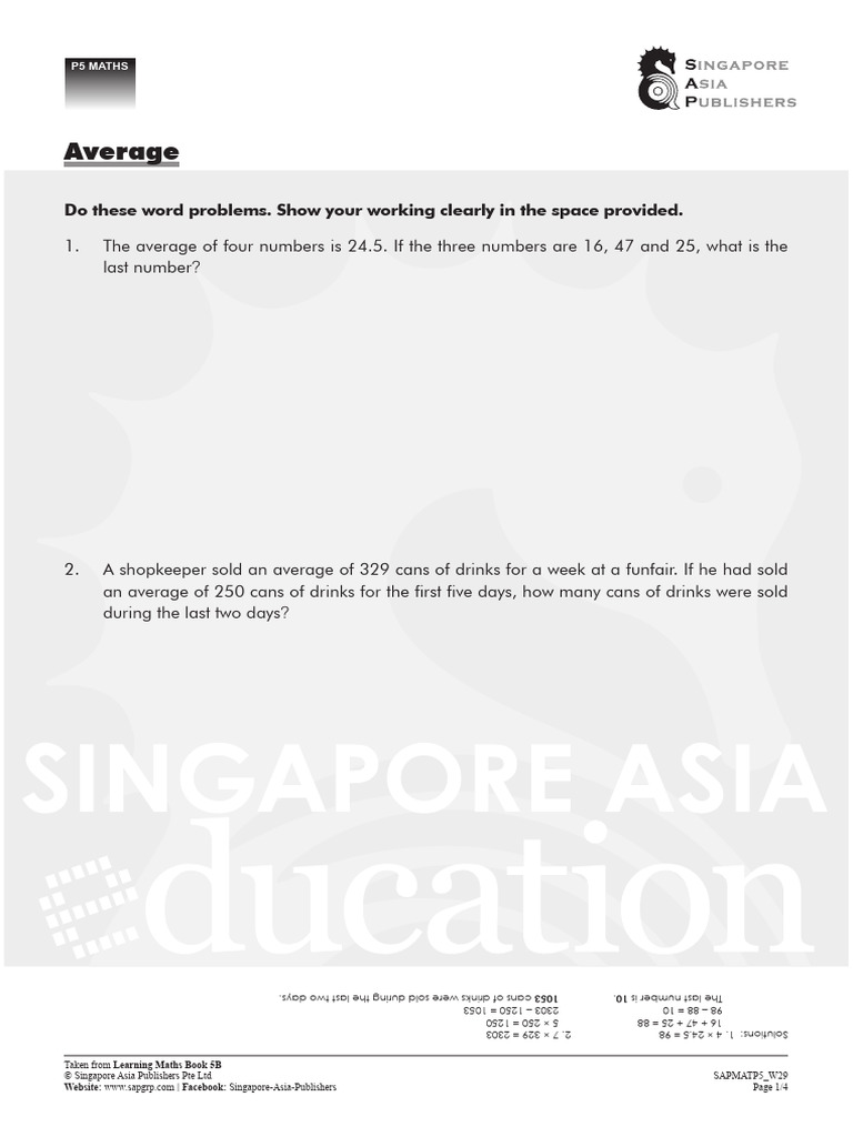 P5maths week 29 pdf mathematics
