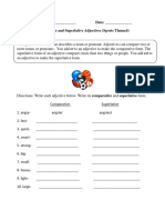 Comparative and Superlative Adjectives Worksheet Sports Themed