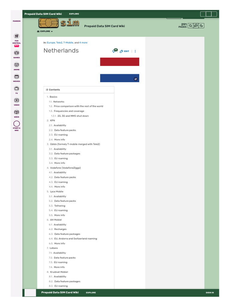Netherlands Prepaid SIM Guide | PDF | T Mobile Us | 4 G