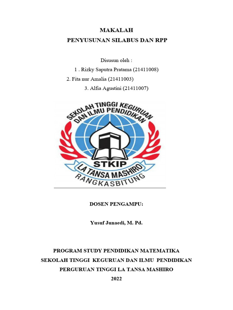 Penyusunan Silabus dan RPP Matematika | PDF