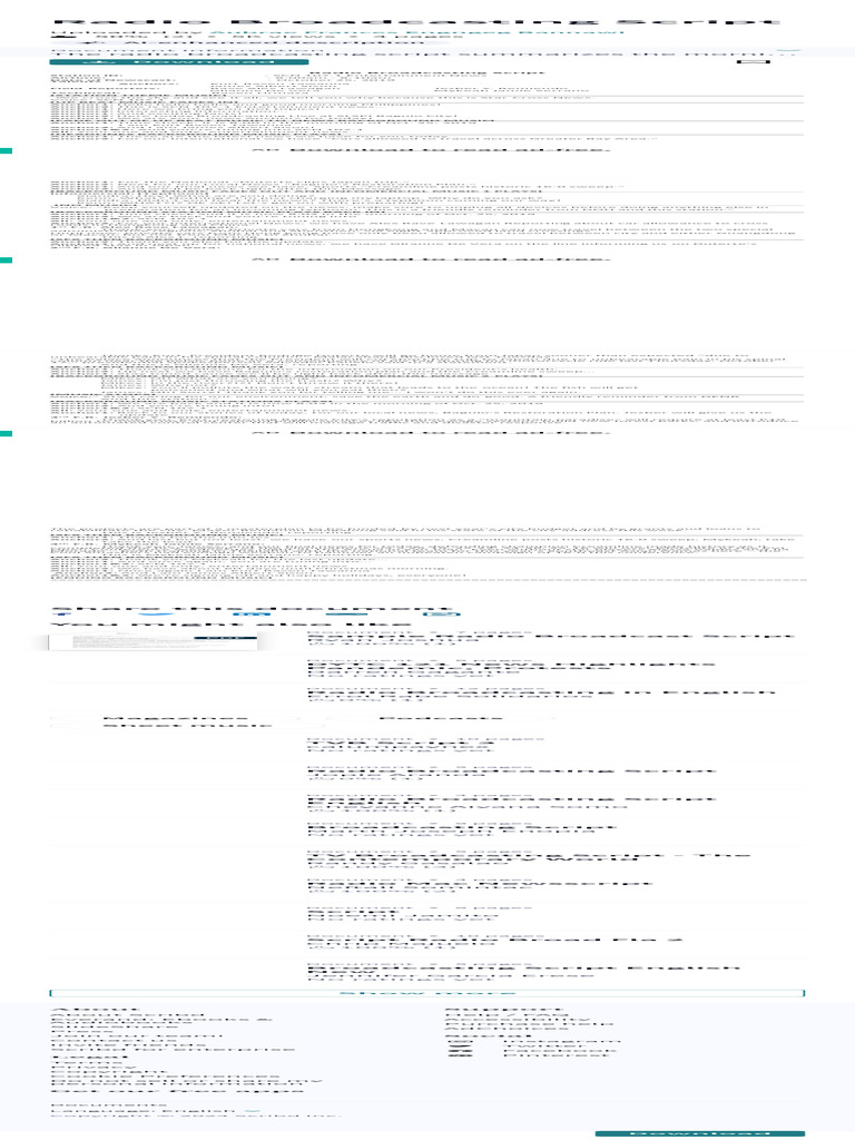 Radio Broadcasting Script PDF Broadcasting Television | PDF | Scribd ...