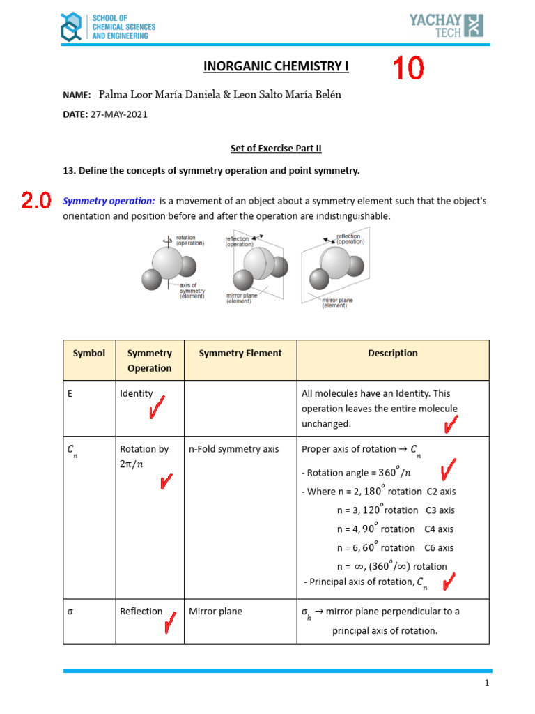 Symmetry Operations in Inorganic Chemistry | PDF | Rotation | Geometry