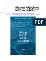 Jehovahs Witnesses and The Secular World From The 1870S To The Present 1St Edition Zoe Knox Auth Full Chapter