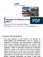 Analysis of Pakistan Industries Bba 7: Instructor: Prof. Zafarullah Siddiqui E-Mail: / Tel: 03088881953