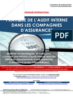 Formation Audit Interne Controle Interne des Compagnies d'Assurances