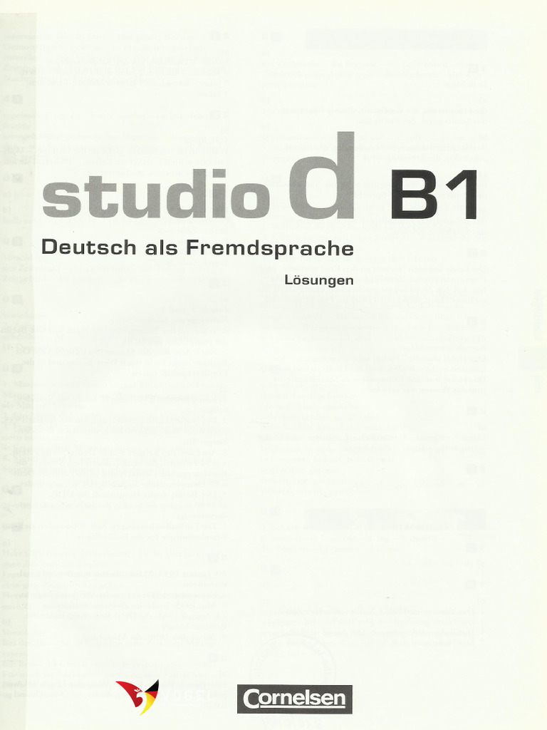 Studio D B1 Kurs - Und Uebungsbuch Loesungen | PDF