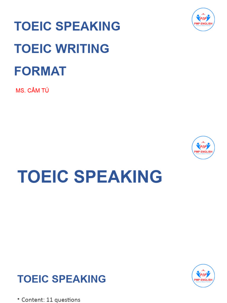 TOEIC Speaking and Writing Format Guide | PDF