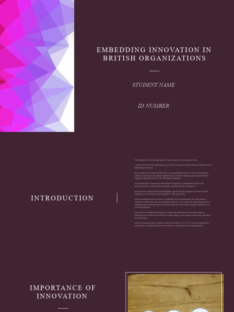 Embedding innovation in british organizations student name download