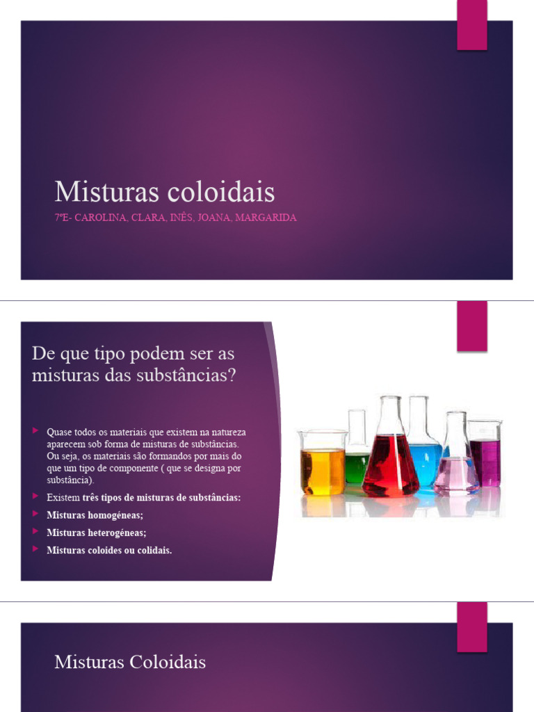 Tipos de Misturas: Coloidais Explicadas | PDF | Gastronomia, comida e vinho