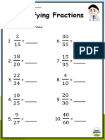 Grade 5 Simplifying Fractions Worksheet 3