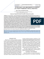 Detection Levels of FBS, Hba1C and Lipid Profile in Patients With Polycystic Ovary Syndrome in Diyala Province