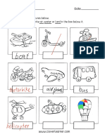 Air Water Land Transportation Worksheet For Children