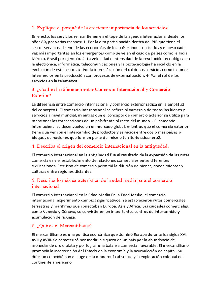 Importancia y evolución del comercio internacional | PDF | El comercio ...