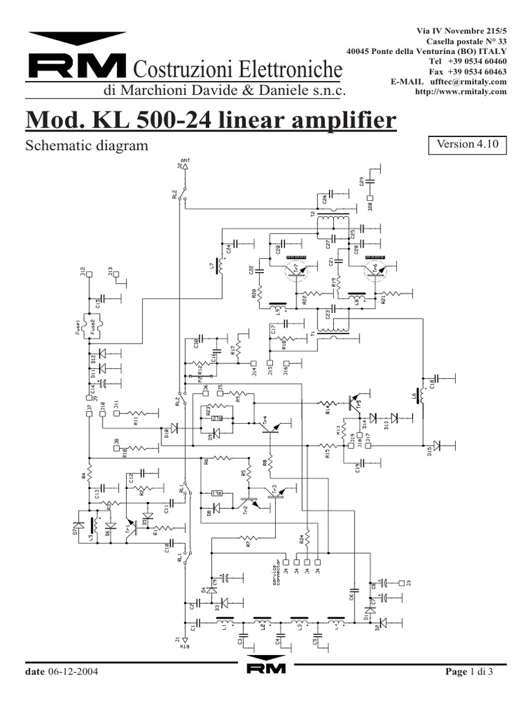 KL 500-24 Linear Amplifier Schematic | PDF | Chess Theory | Chess