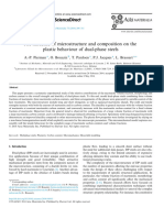 The Influence of Microstructure and Composition On The Plastic Behaviour of Dual-Phase Steels