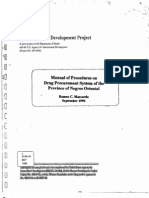 Manual of Procedures on Drug Procurement System of the Province of Negros Oriental for Devolved h