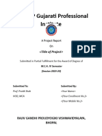 MCA 4 Final Report CoverPage, Certificate, Acknowledgment Format