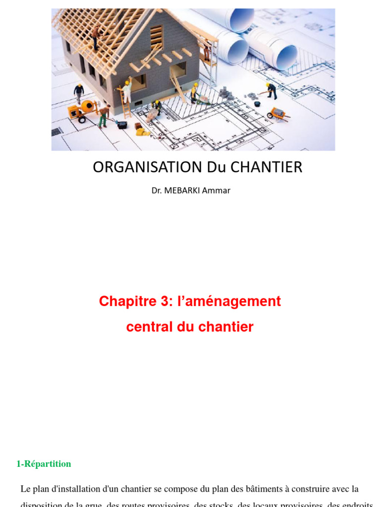 Plan d'organisation de chantier efficace | PDF | Béton | Planification