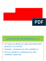 Criterii de Divizibilitate