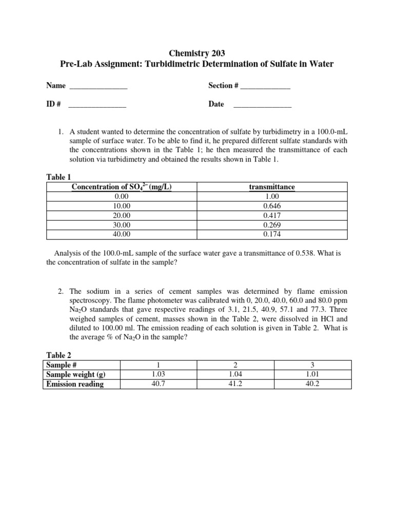 9203_PrelabTurbidimetric Determination of Sulfate in Water PDF