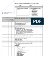 Donning and Doffing PPE COMPETENCY VALIDATION CHECKLIST