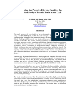 Measuring The Perceived Service Quality: An Empirical Study of Islamic Banks in The UAE