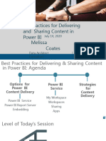 Best Practices For Delivering and Sharing Content in Power BI Melissa Coates