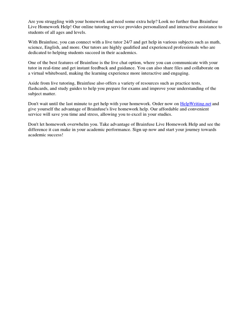 Brainfuse Live Homework Help | PDF | Homework | Libraries