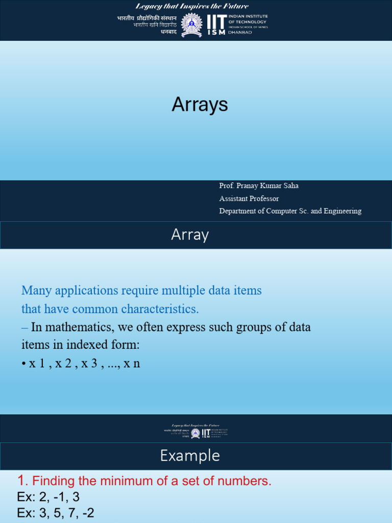 Arrays | PDF | Algorithms And Data Structures | Computer Programming