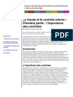 La fraude et le contrôle interne –