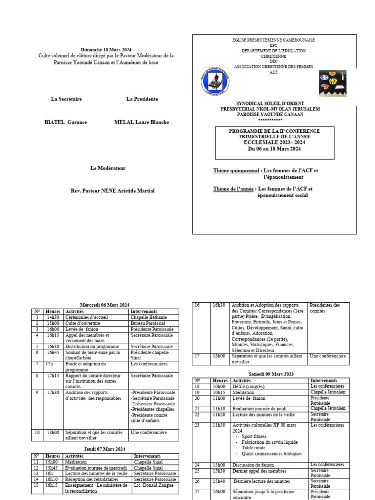 Clôture de la IIe Conférence ACF 2024 | PDF