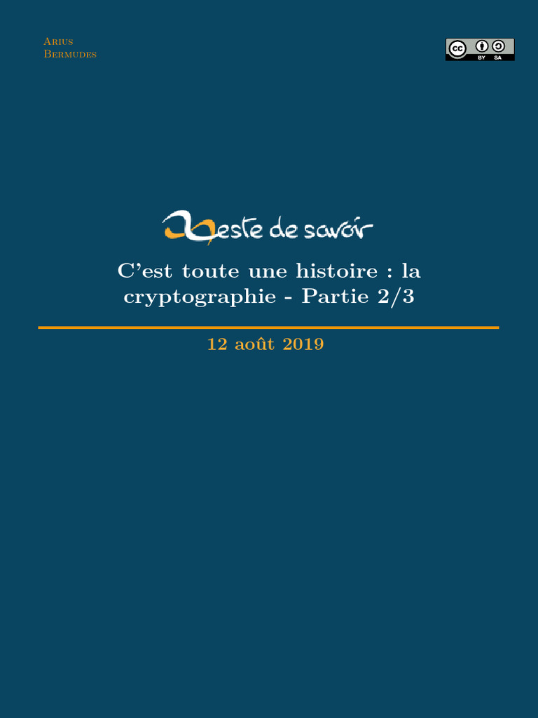 Histoire de la cryptographie moderne | PDF | Chiffre (cryptologie ...