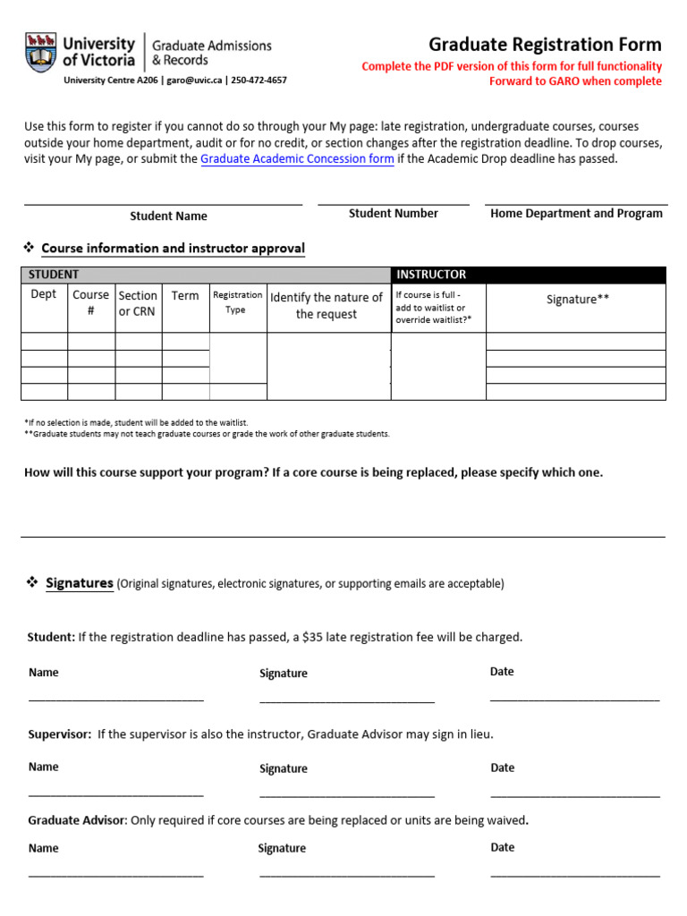 Course Change Form | PDF