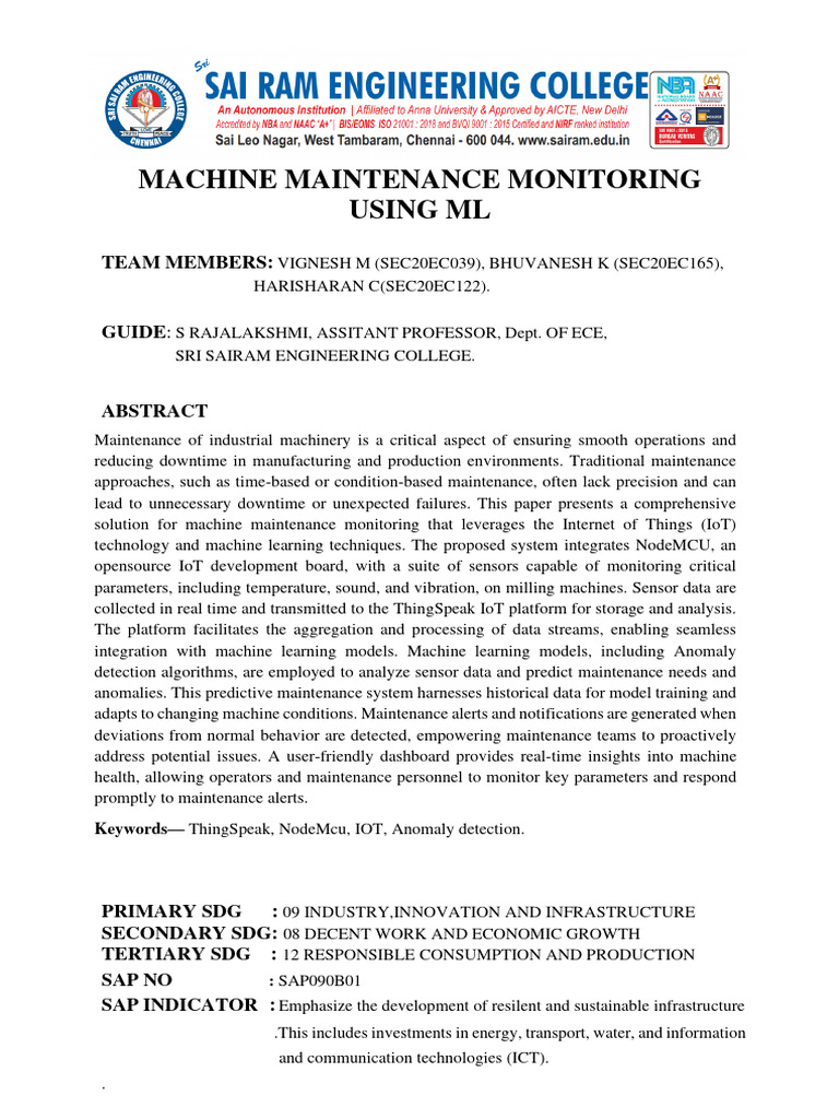 IoT-Based Machine Maintenance Monitoring | PDF | Technology & Engineering