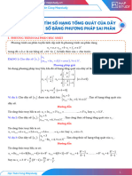 Phương Trình Sai Phân Tìm Công Thức Tổng Quát Của Dãy Số