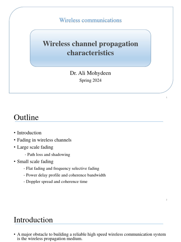 Wireless Channel Propagation Characteristics | PDF | Bandwidth (Signal ...