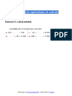 Les Operations Et Calculs Exercice 9 CM2