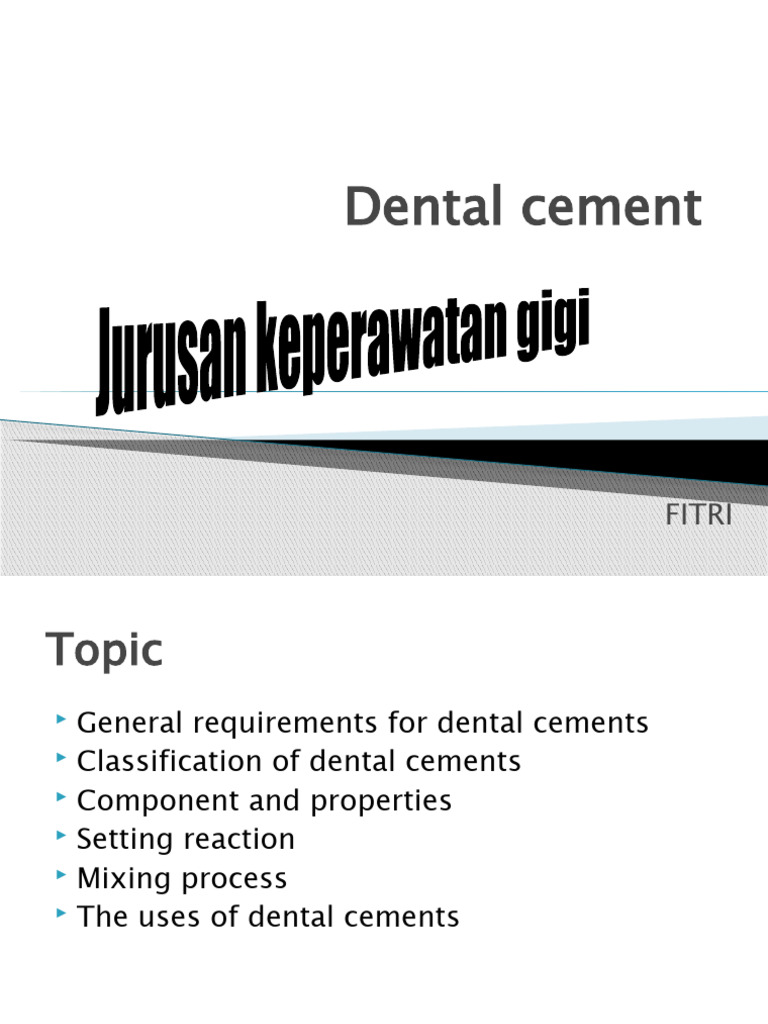 Dental Cement Guide for Dentists | PDF | Tooth | Dentistry Branches