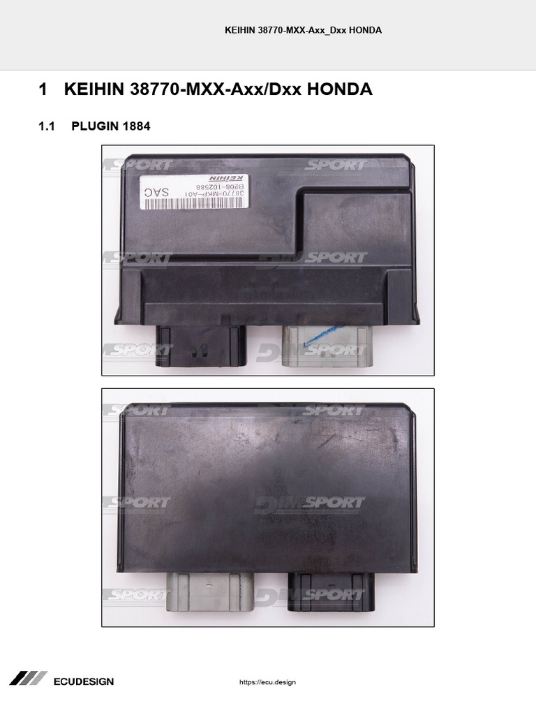 あやっこっこさん専用 Keihin 38770 Honda ECU Connections Guide | PDF
