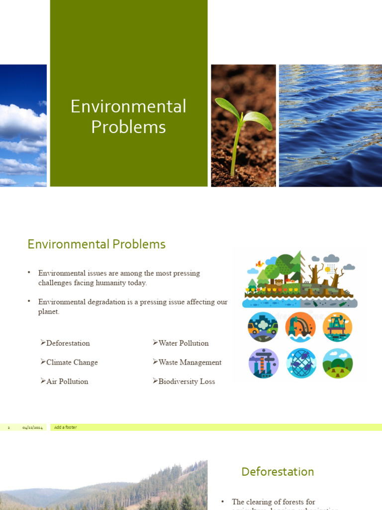 Environmental Problems Presentation | PDF | Pollution | Habitat Destruction